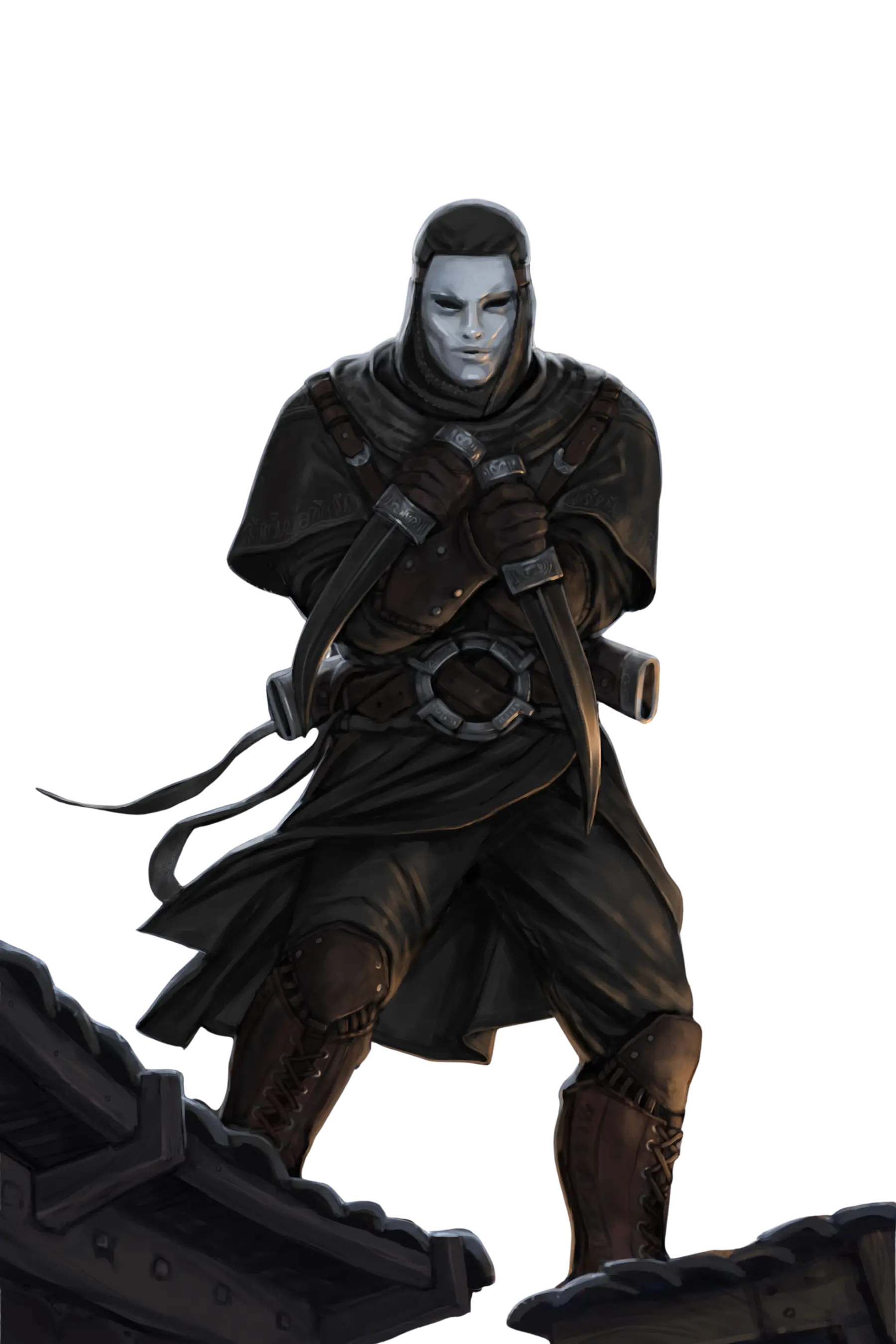 Black Saint standing on rooftop